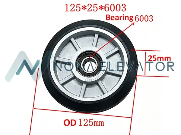 Elevator Guide Shoe Roller 100x27x6003, bearing type guide roller used in elevator guide system