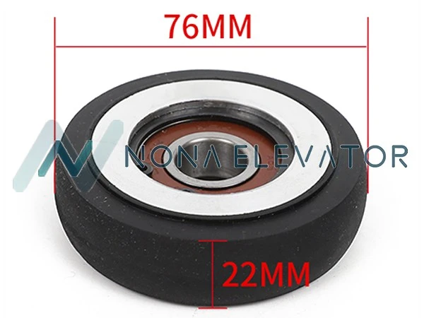 Elevator Guide Roller 76x22x6203 with polyurethane tread and sealed bearing wholesale supplier