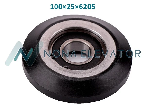 R3 R6 elevator guide shoe roller 100×25×6205 150×30×6201, Elevator guide shoe wheel, Elevator parts,