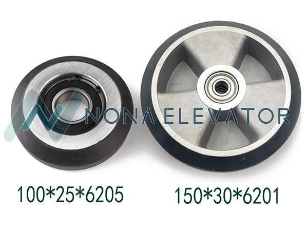 Elevator Guide Shoe Roller R3 R6 100×25×6205 150×30×6201 for KONE and SDL Elevator