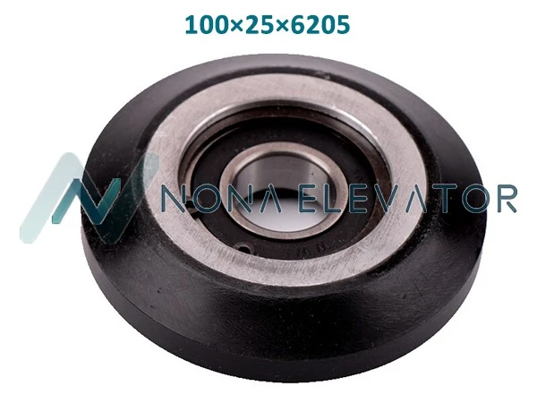 R3 R6 elevator guide shoe roller 100×25×6205 150×30×6201, Elevator guide shoe wheel, Elevator parts,