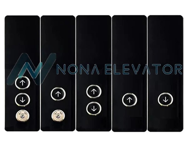 Glass Elevator Landing Call Button Panel with 15 mm Glass Panel Thickness Glass Elevator Landing Call Button Panel with 15 mm Glass Panel Thickness